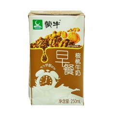 蒙牛早餐牛奶饮品核桃利乐包250ml×24包/箱