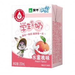 蒙牛学生奶水蜜桃味200ml*24盒/箱